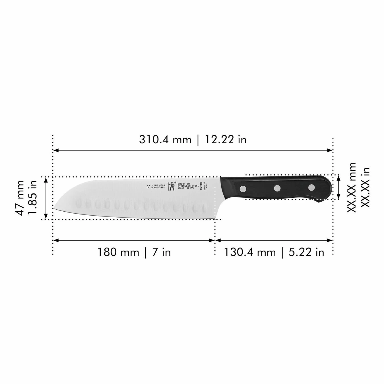Outlet π Henckels Solution 7-inch, Hollow Edge Santoku Knife π€© - Image 2
